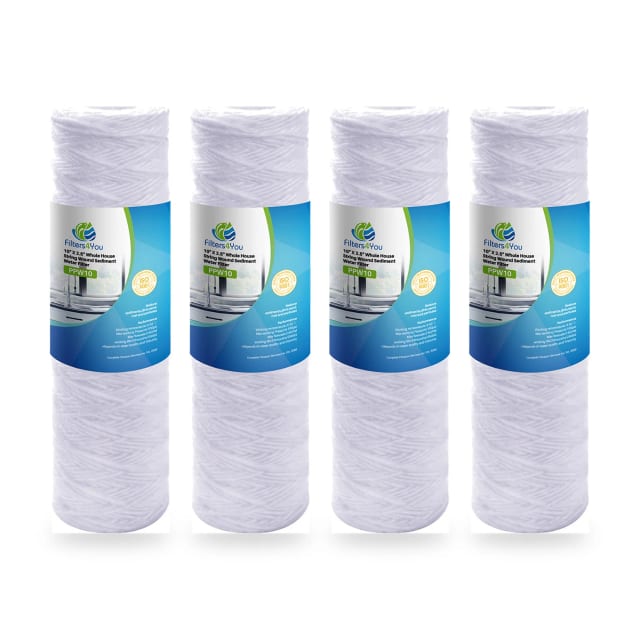Compatible with OmniFilter RS2 RS2-DS String Wound Water Filter 4-Pack 5 Micron 9.75" x 2-1/2"