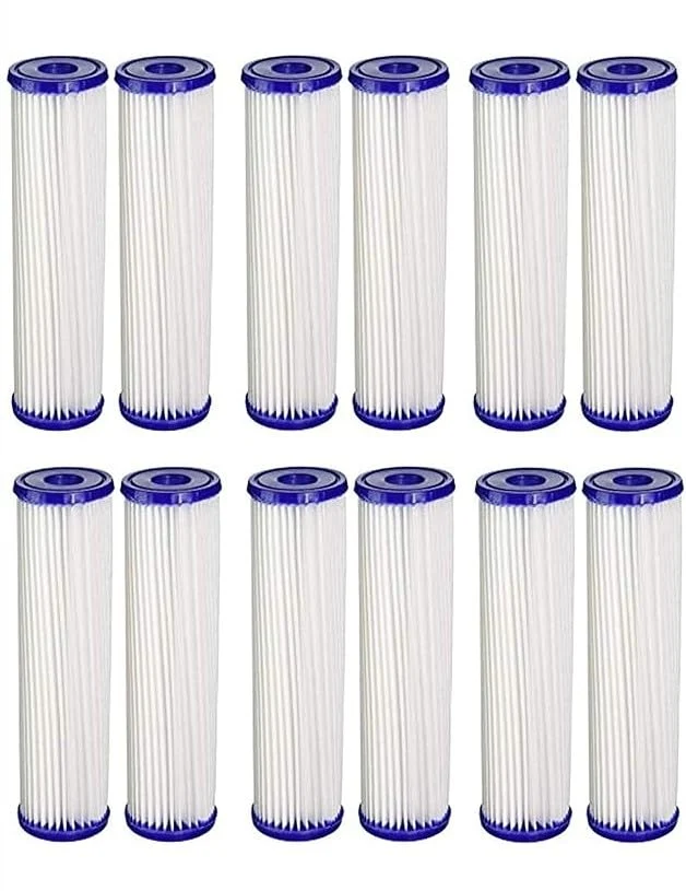 CFS Pleated Sediment Filters Compatible with Pentek S1, 20 Micron, 12 Pack