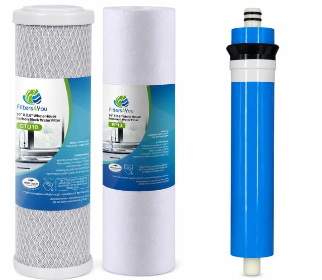 CFS 3 Stage Reverse Osmosis Replacement Filter Set with 75 GPD Membrane