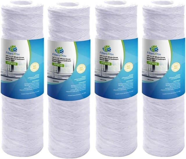 CFS String Wound Water Filters for W5W, WP5, 5 Micron, 4 Pack