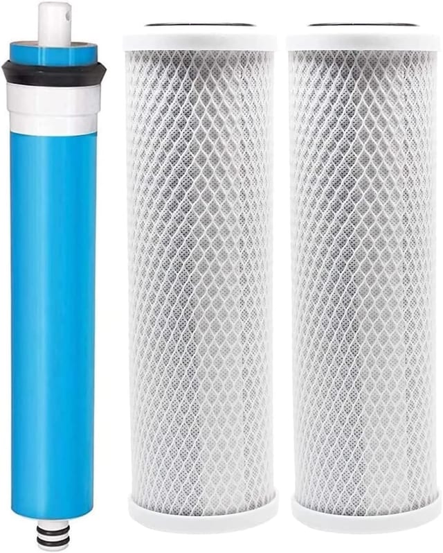 CFS RO Filter Kit for GE FX12P, FX12M, TFM-24: 2 Carbon + Membrane