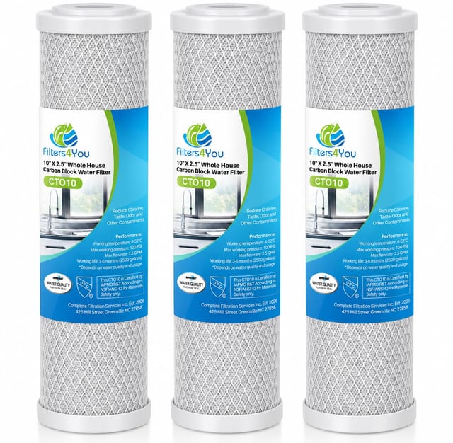 CFS 5 Micron 10x2.5 Carbon Block Filter for EP-10 CBC-10 34370-3 Pack