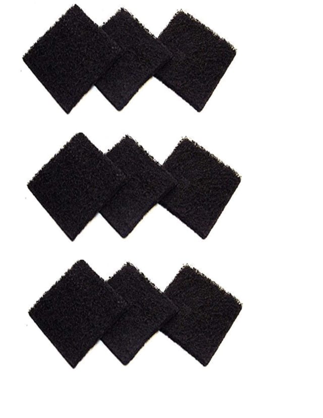 CFS - Pack of 9, Universal Cut-to-Fit Carbon Activated Pre-Filter Pads Compatible with Exaco ECO 2500 Models - Fresh & Filtered Air for Indoor - Charcoal Air Filter Sheet - 3 in x 3 in - Black