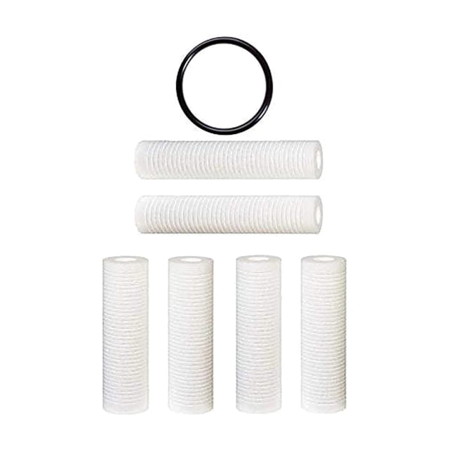 CFS – 6 Pack Grooved Sediment Water Filter Cartridges with 1 O-Ring Compatible with WHKF-GD05, 3M AP110, WHKF-DWHV, WHKF-DWH, WHKF-DUF Models – Whole House Replacement Filter Cartridge – 5 Micron