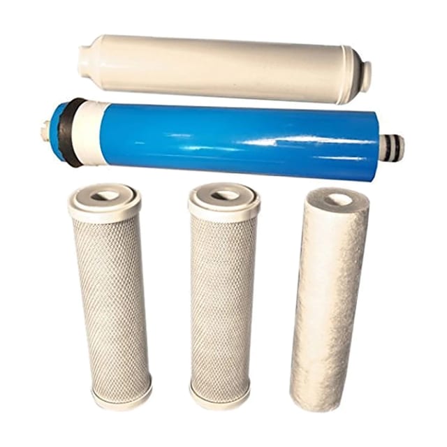CFS – 5 Pack Replacement Water Filter Kit Include Polypropylene Sediment, Carbon Block & Inline Cartridges with 50 GPD Membrane Compatible with Honeywell RO-9100 5 Stage Reverse Osmosis System Models