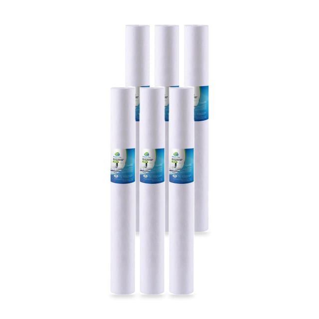 AP110-2C Compatible Replacement Water Filter Cartridge, 2.5 x 20 Inch, 20 Micron Dirt/Sediment Poly-Spun, 6 Pack by CFS