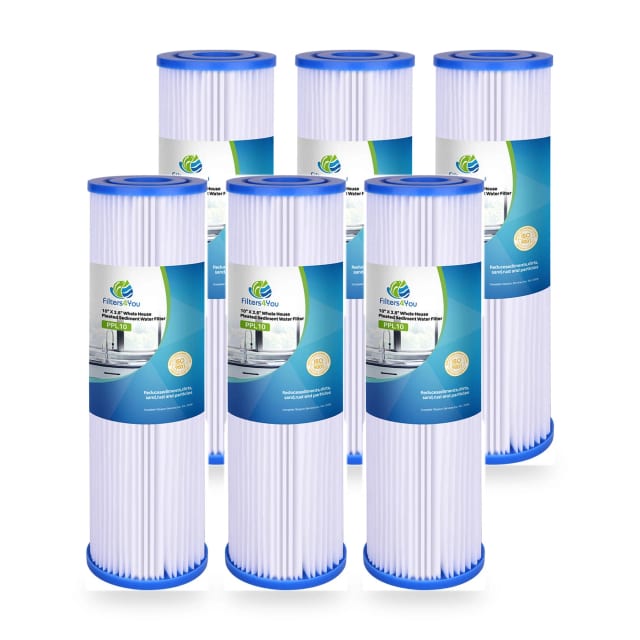 CFS Pleated Water Filter – 6 Pack – 5 Micron – Fits Whirlpool WHKF-WHPL, GE FXWPC