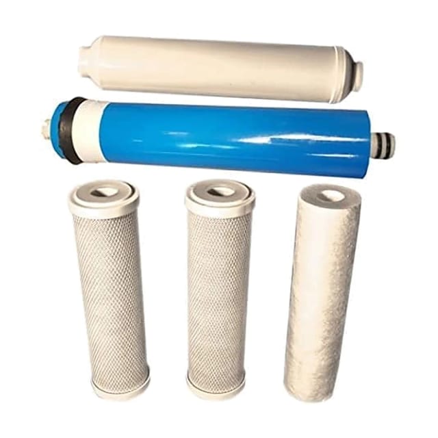 CFS RO Replacement Filter Set – 5 Pack – with 50 GPD Membrane – Fits 10" Housings