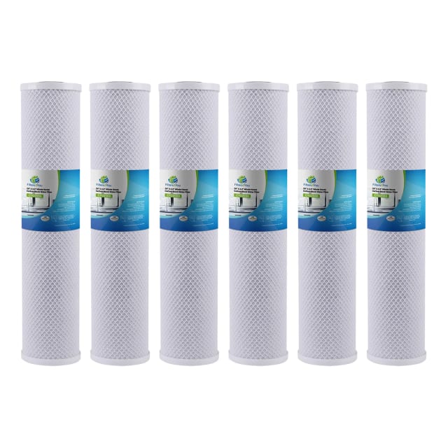 6 pack Big Blue 20 x 4.5 inch coconut carbon block water filters by Filters4You