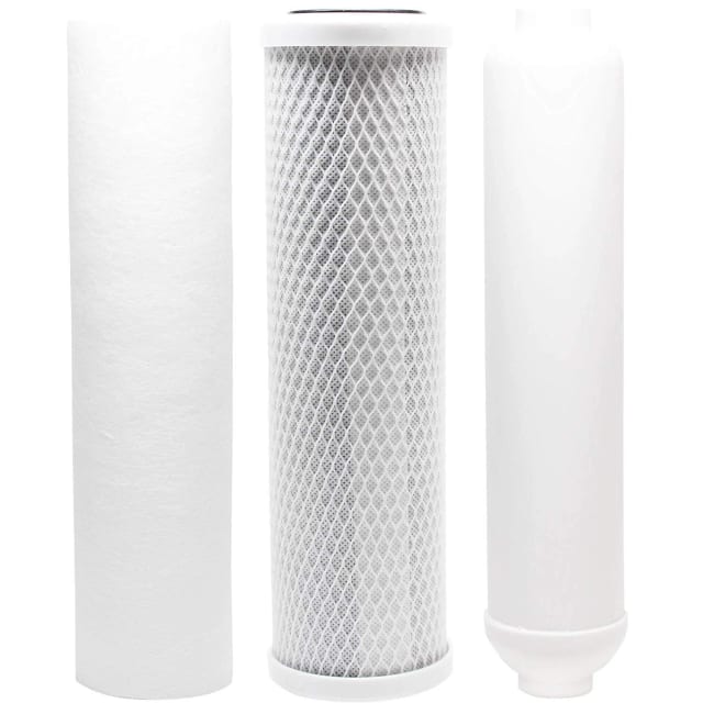 Replacement filter kit with carbon block, PP sediment filter, and inline cartridge, compatible with Watts ZRO-4 RO system