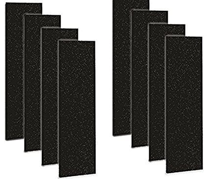 8-pack carbon activated pre-filter sheets, black, compatible with FLT4825 and AC4800 air purifiers, reduces odor and VOCs