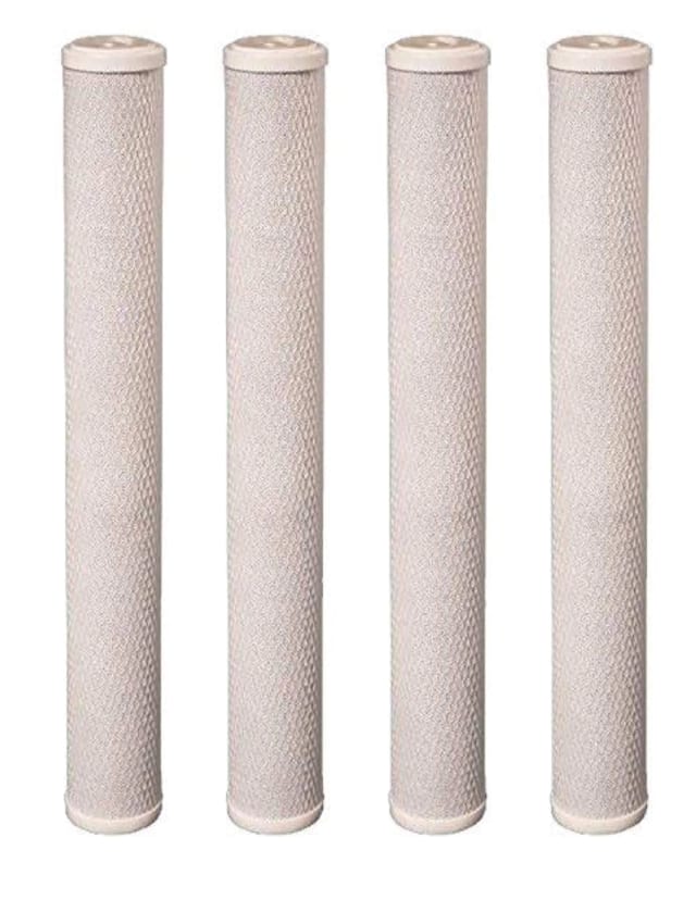 4-pack carbon block whole house water filter cartridges, 5 micron, 20 x 2.875 inches, compatible with EP-20