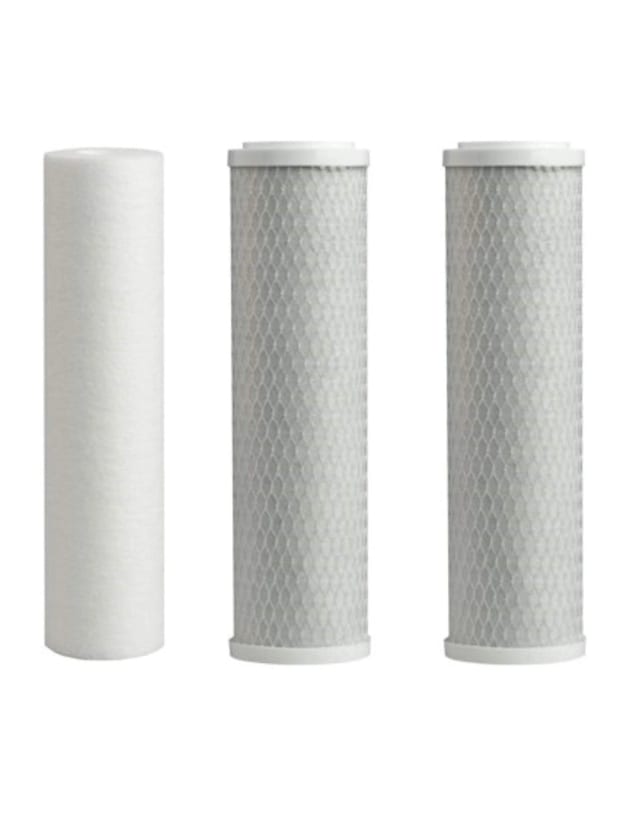 3-pack replacement filter kit with sediment and carbon block cartridges, 5 micron, 10 inches, compatible with Olympia Water Systems OROS-50 and OROS-80