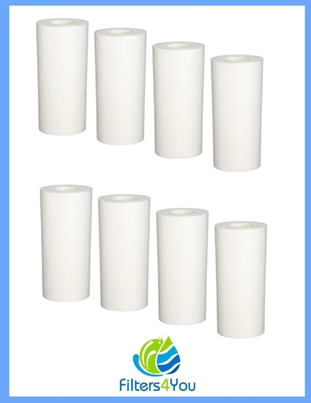 Case of 8 big blue sediment filter cartridges, 10 x 4.5 inches, compatible with Hydro Cure Deluxe DG 25/05 systems