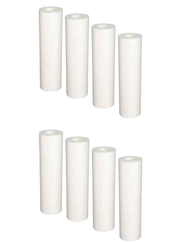 8-pack sediment water filter cartridges, 0.5 micron, 10 inches, compatible with SpectraPure Micro-Tec models