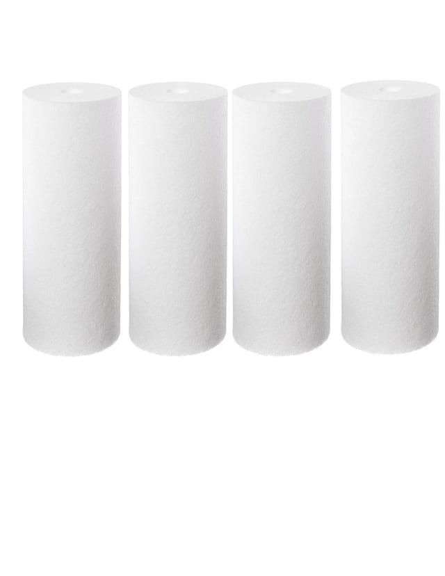 4-pack heavy-duty spun polypropylene whole-house replacement filter cartridges, compatible with BF6, BF7 and BF9C/BF35/BF36 models
