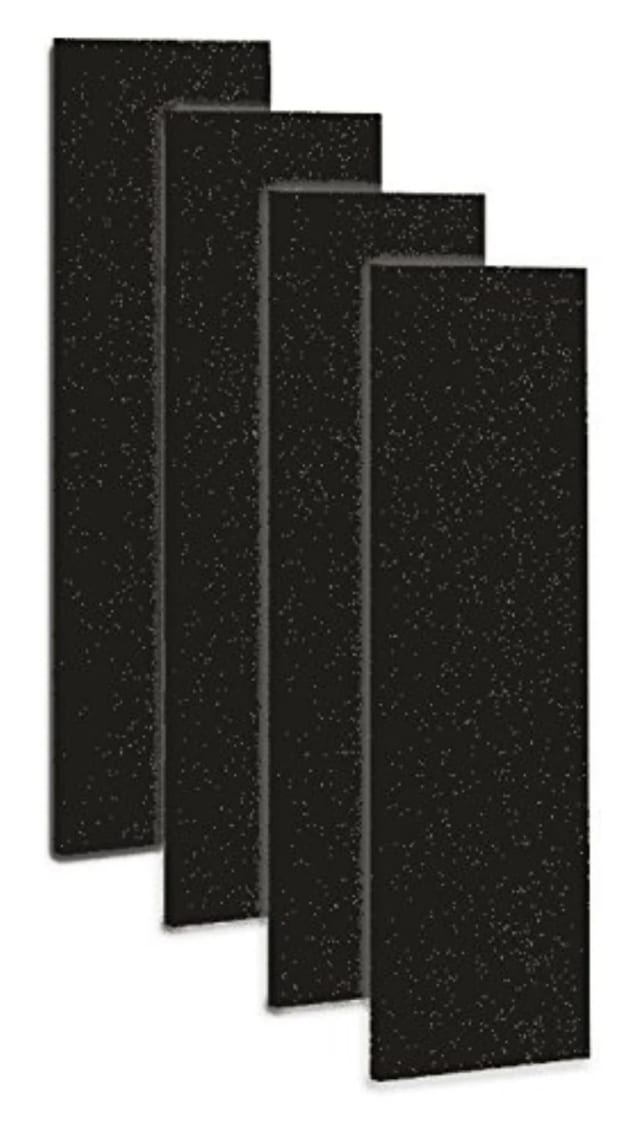 4-pack activated carbon pre-filter sheets, 4.8 x 19.25 inches, compatible with E Size, GG-125, FLT5000/5111, and AC5000 HEPA models