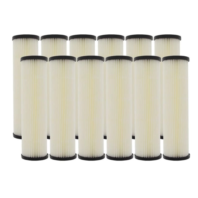 12-pack pleated sediment water filter cartridges, 10 x 2.5 inches, compatible with Pentek S1 Standard