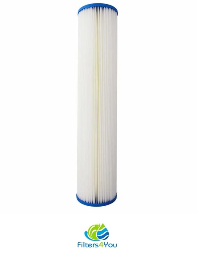 Big Blue pleated sediment water filter cartridge, 1 micron, 20 x 4.5 inches