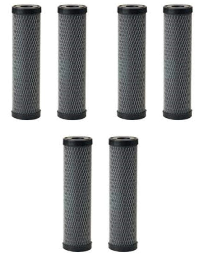 6-pack Fibredyne carbon block water filters, compatible with Pentek CFBC-10 models