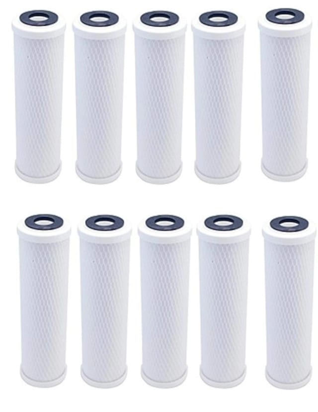 10-pack dual-stage whole house water filter cartridges, 10 x 2.5 inches, white, compatible with D-250A and P-250A models