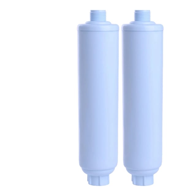 2-pack inline RV water filters, compatible with WCBCS-975-RV and 40043 models, GAC and KDF filtration media
