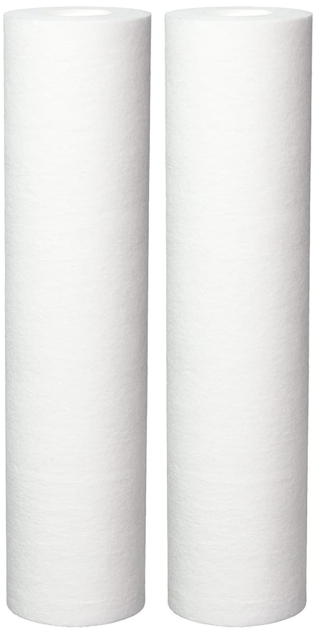 2-pack spun polypropylene sediment water filter cartridges, 5 micron, compatible with SED-P5 models, white