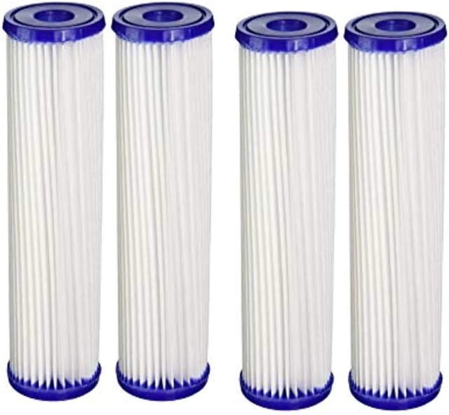 CFS Pleated Water Filter Cartridges – 4 Pack – 30 Micron – 10" x 2.5" – Fits HDX HDX2PF4