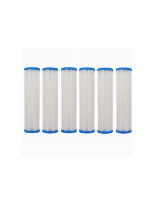 CFS Pleated Sediment Filter Cartridges – 6 Pack – 5 Micron – 10" x 2.5"