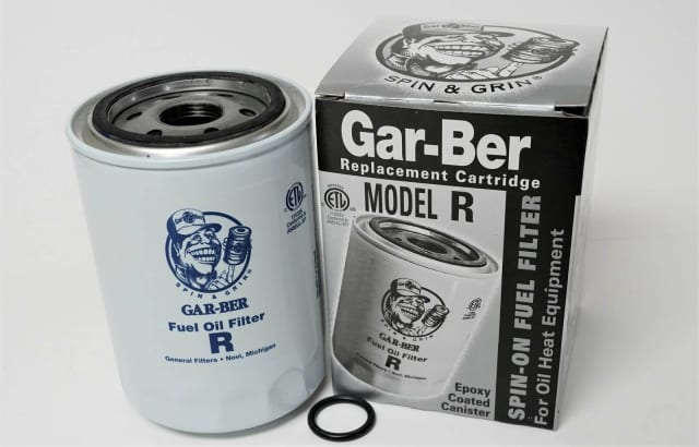 Epoxy-coated spin-on furnace fuel oil filter cartridge, compatible with Gar-Ber Model R systems
