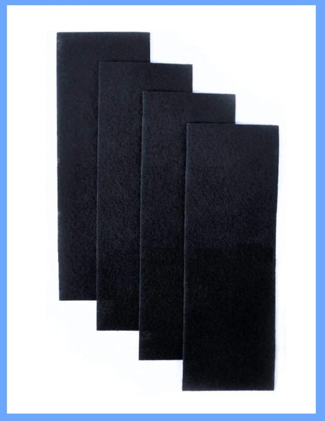 4-pack universal charcoal carbon pre-filter sheets for indoor home air filtration, 4.8 x 19.25 inches
