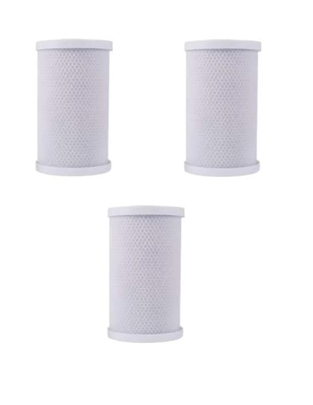 3-pack carbon block water filter cartridges, white, whole house replacement, compatible with RFC-BB, CBC-BB, and EP-BB models