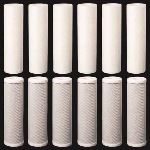 12-piece reverse osmosis replacement filter set, sediment and CTO carbon block, 2.5 x 9.75 inches