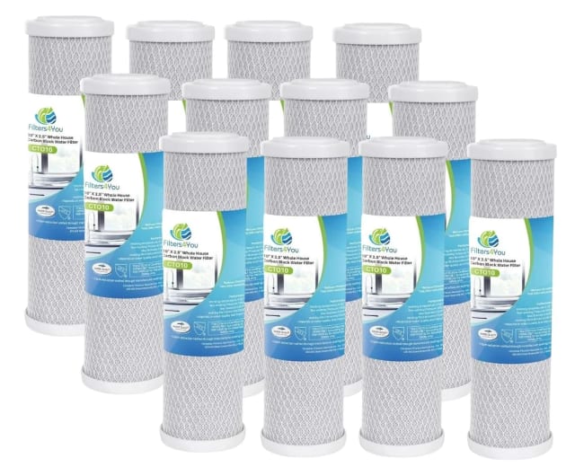 CFS Carbon Block Water Filters – 12 Pack – 10" – Fits GE GXWH04F