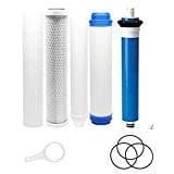 5-stage reverse osmosis replacement filter set with 50 GPD membrane, standard 10-inch size, universal compatibility