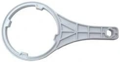 Durable plastic water filter housing wrench for RO and under-sink systems, compatible with Watts WR-100 housings