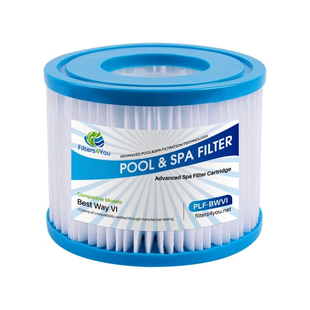 6-pack of pool filter cartridges, compatible with BWVI-style pool filter systems