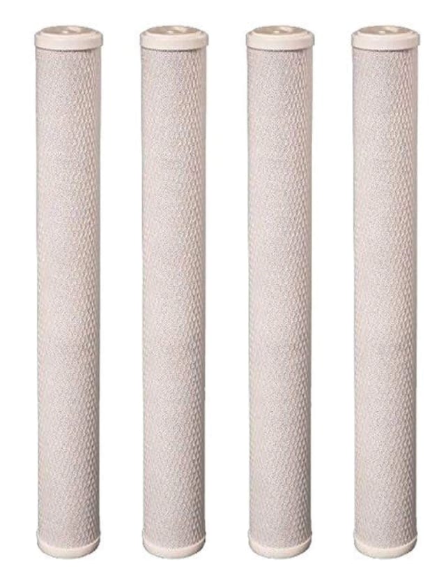 4-pack carbon block water filter cartridges, 5 micron, 20 x 2.5 inches, compatible with C1-20 models