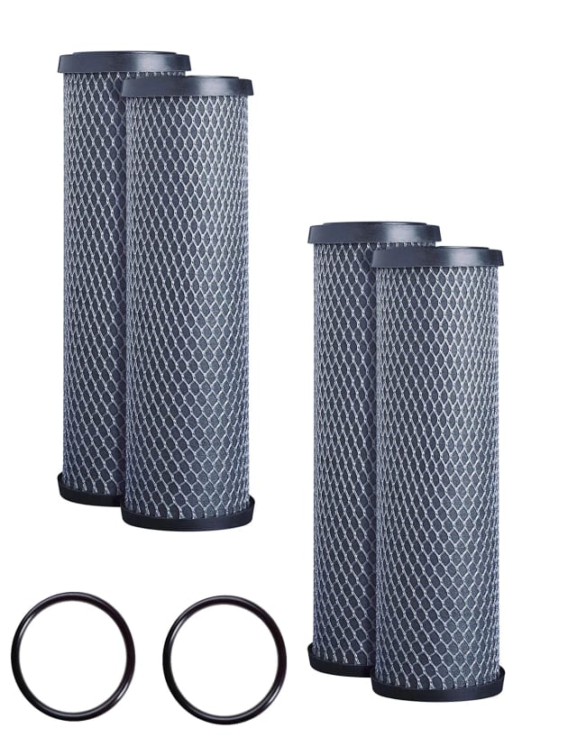 CFS Carbon Block Water Filters – 4 Pack – 9.75" x 2.5" – Fits WFPFC8002, FXWTC, SCWH-5
