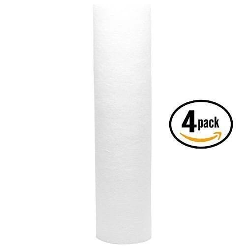 4-pack polypropylene sediment water filter cartridges, 10-inch, 5 micron, compatible with CCI-10-CLW12
