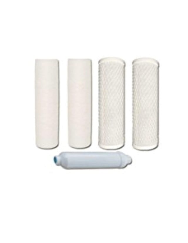 Reverse osmosis replacement filter kit with sediment, carbon block, and GAC inline cartridges, 1/4-inch quick connect, compatible with Purwater PW-RO4L