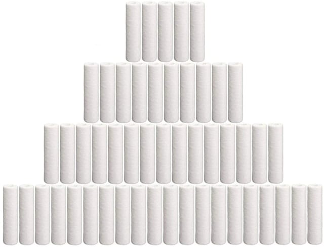 50-pack whole house sediment water filter cartridges, 5 micron, 10 x 2.5 inches, white, compatible with PX05-9-78 models