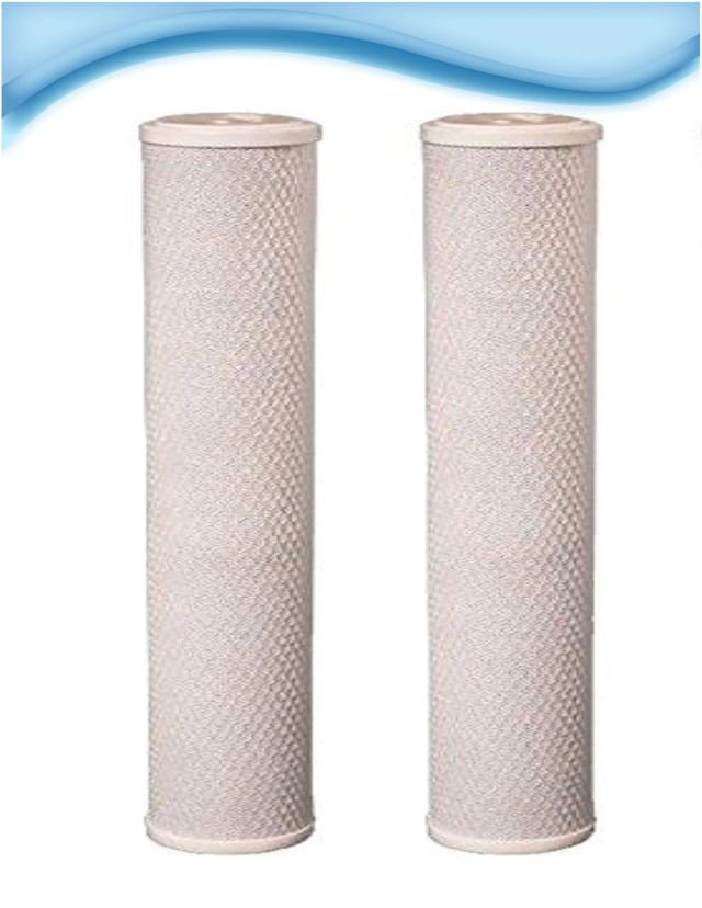 2-pack carbon block replacement water filter cartridges, 4.5 x 20 inches, white, compatible with EP-20BB models