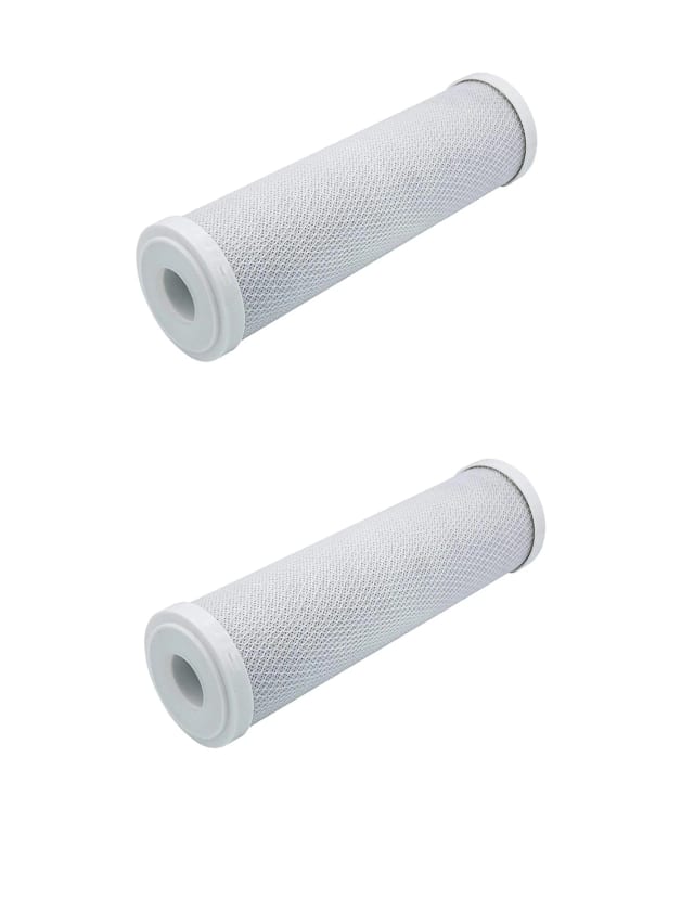 2-pack carbon block whole house water filter cartridges, 0.5 micron, 2.5 x 9-7/8 inches, compatible with SMCB-2510 models