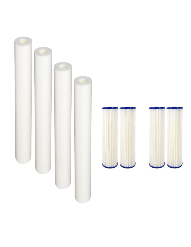 CFS – 4 Pack Water Filters Cartridge Compatible with EQ-304-20 - Prefilter Sediment Water Filter Cartridge – Whole House 20" Filtration System, 0.5-Micron, White