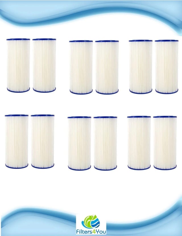 12-pack of 50 micron pleated sediment filters, 10 x 4.5 inches, fits Pentek R50-BB