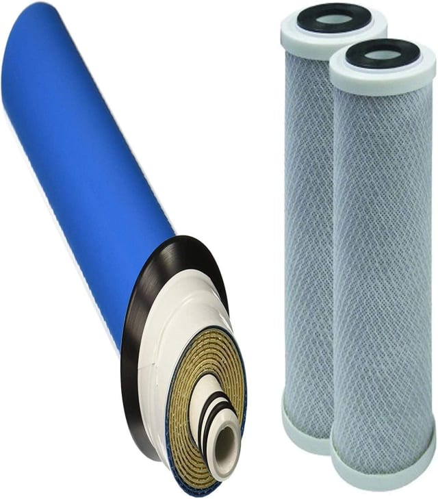 2-pack carbon water filter cartridges with 50 GPD membrane, 5 micron, compatible with Rainsoft UF50, UF50T, and UF50N models