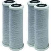 4-pack carbon block water filter cartridges, 1 micron, compatible with SpectraPure RO filter systems