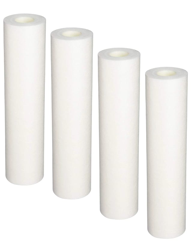 4-pack sediment water filter cartridges, 1 micron, 10 inches, white