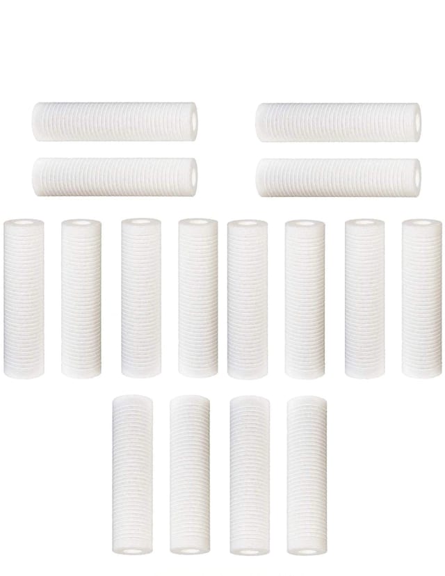 16-pack grooved sediment water filter cartridges, compatible with Aqua-Pure AP110 and CFS110